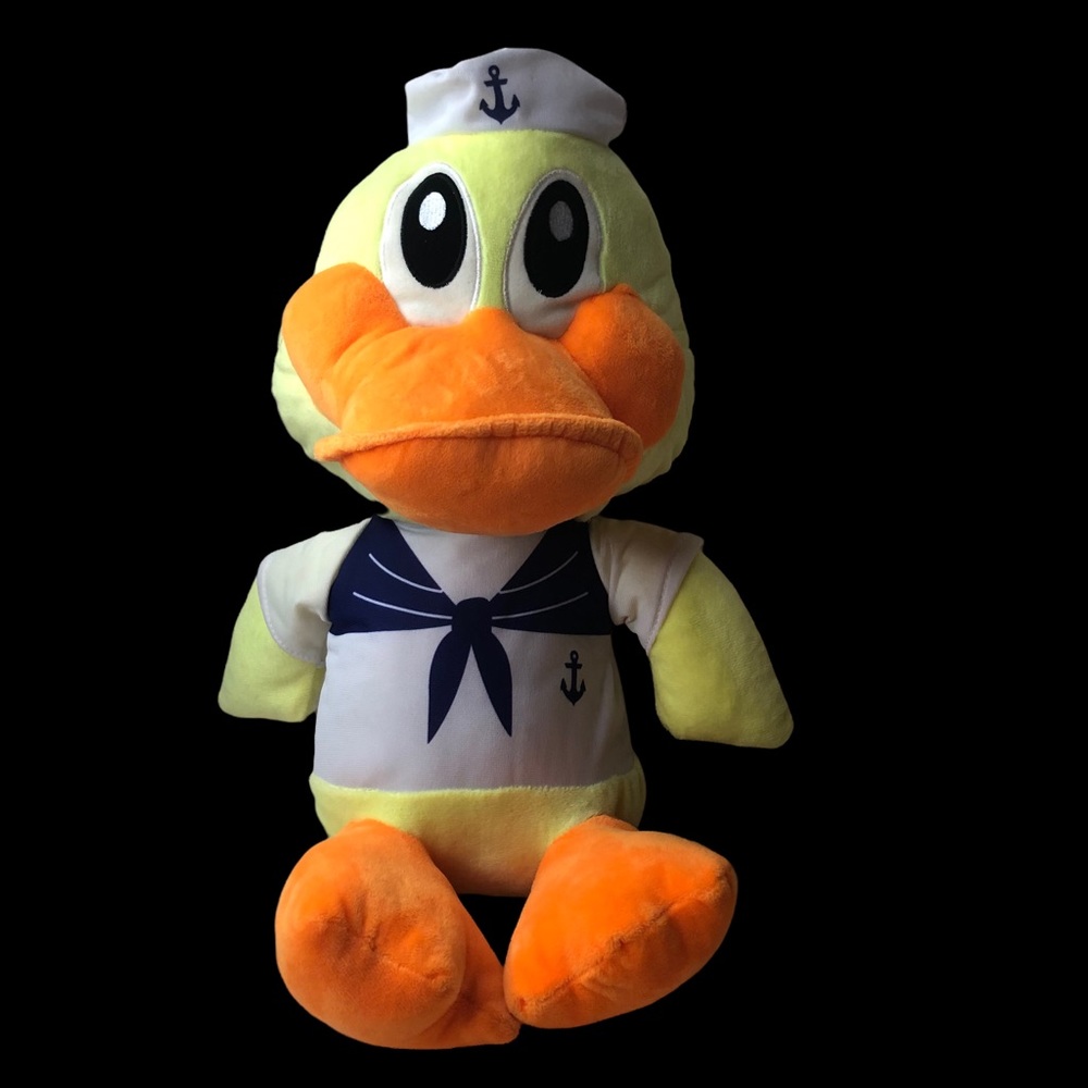 Large 16” Nautical Navy Duck Plush ArtCreativity Sailor Duck Soft Plush Quacker